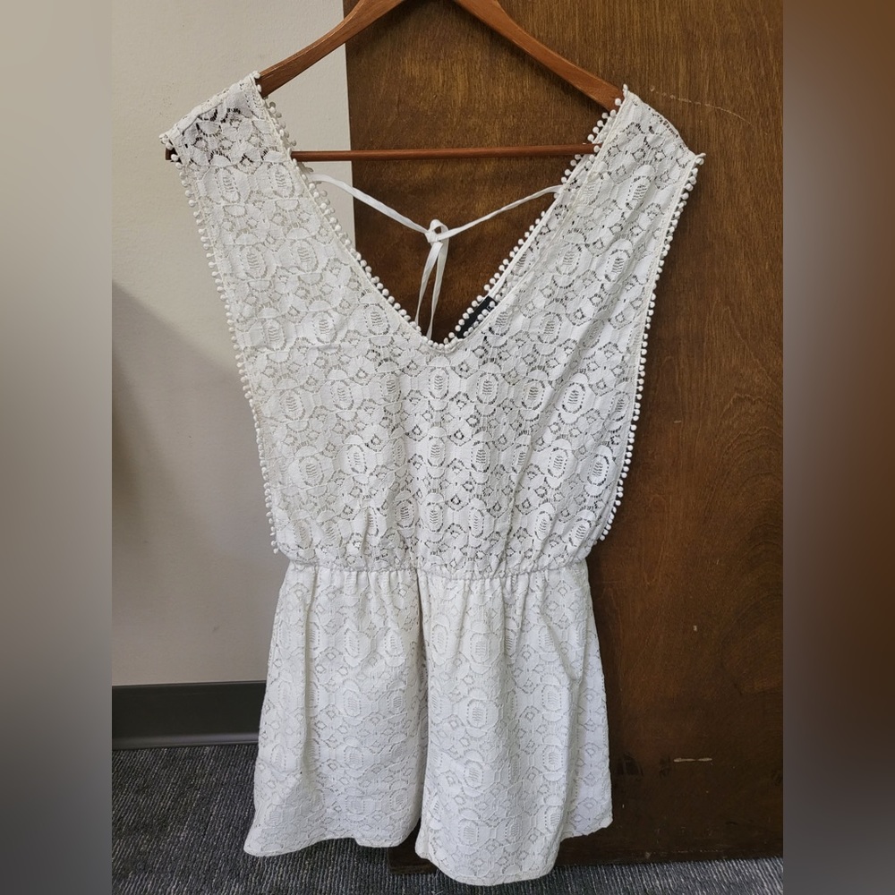 Topshop Lace Off White Cover Up Size S